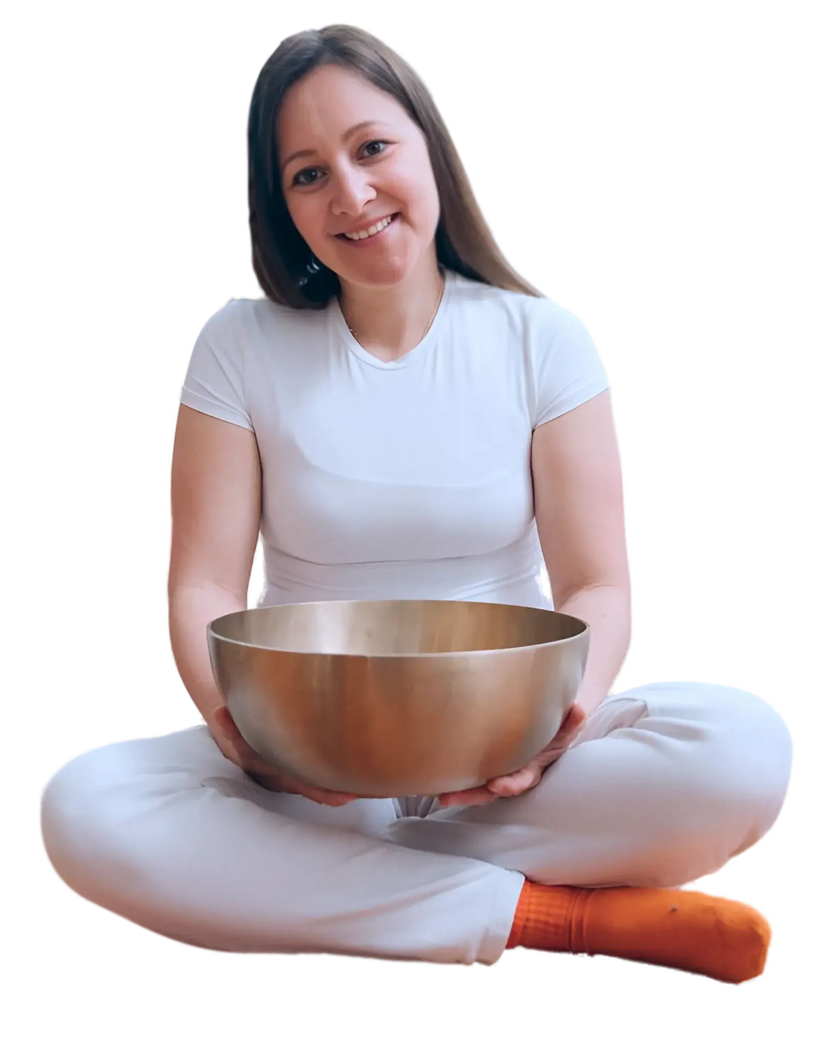 Frau mit Klangschale
